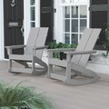 Flash Furniture Gray Modern Poly Resin Adirondack Rockers, PK 2 JJ-C14709-GY-2-GG